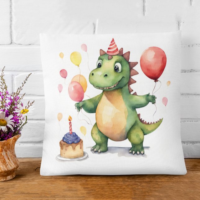 Baby Dinosaur Girls Birthday Cushion (Creator Uploaded)