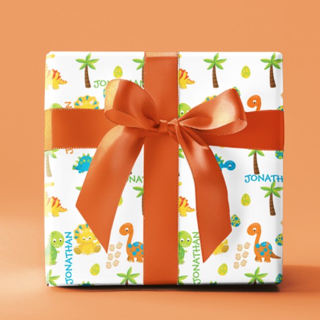 Baby Dinosaur Jurassic Personalised Wrapping Paper (Creator Uploaded)