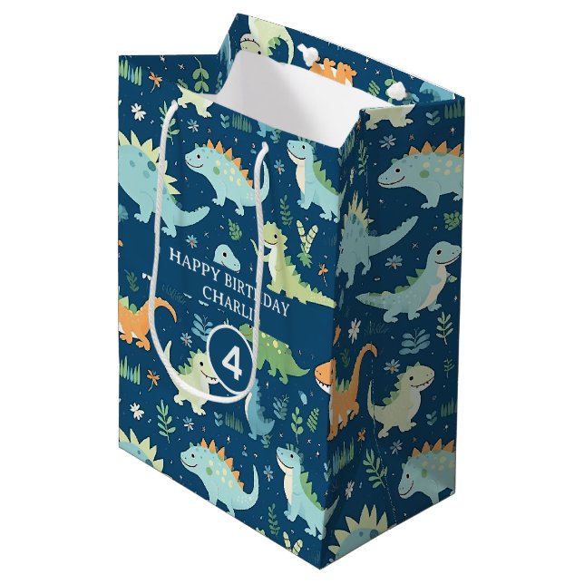 Baby Dinosaur Medium Gift Bag (Front Angled)