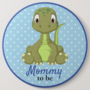 Baby Dinosaur Mummy T rex Baby Shower Button