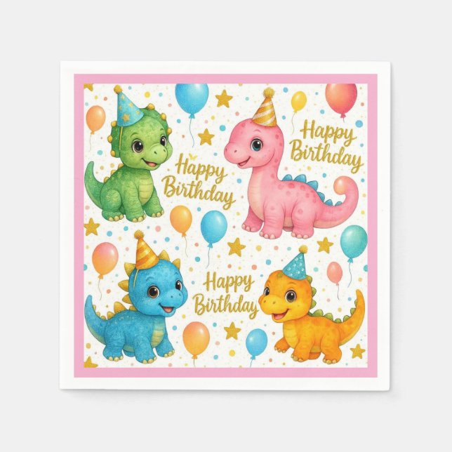 Baby dinosaur napkins! napkin (Front)