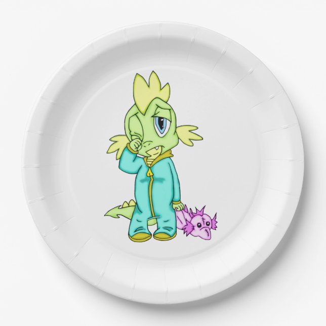 Baby Dinosaur Paper Plate (Front)