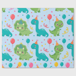 Baby Dinosaur Party Wrapping Paper