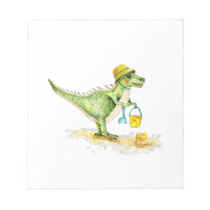 Baby Dinosaur T-Rex on the Beach Notepad