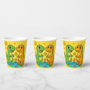 Baby Dinosaur-Themed Paper Cups
