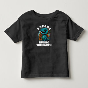 Baby Dinosaur Three Years Old Birthday Toddler T-Shirt