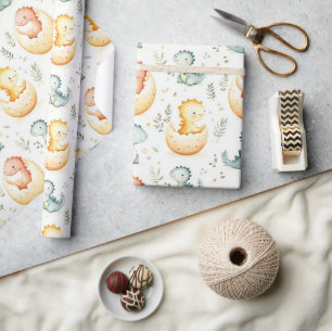 Baby dinosaurs and baby shower Wrapping Paper