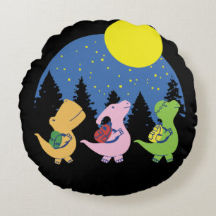 Baby Dinosaurs Back To School Round Cushion