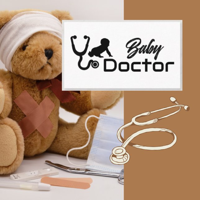 Baby Doctor Paediatrician MD Stethoscope Business Card (Creator Uploaded)