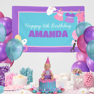  Baby Doll Birthday Hanging Banner