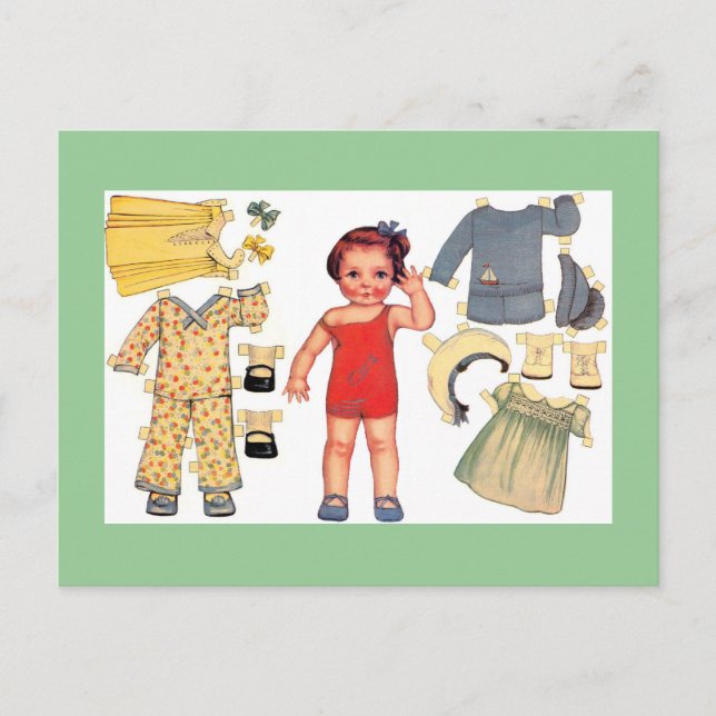 Baby Doll Paper Doll Postcards (Front)
