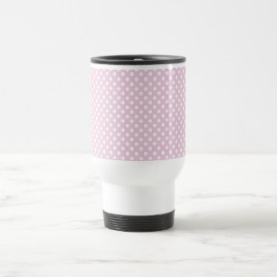 Baby Doll Pink Polka Dot Retro Travel Mug
