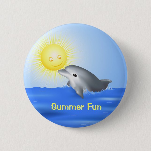 Baby Dolphin 6 Cm Round Badge (Front)