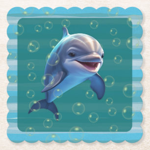 Baby Dolphin Paper Coasters