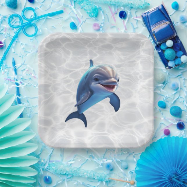Baby Dolphin Platter Paper Plate (Party)