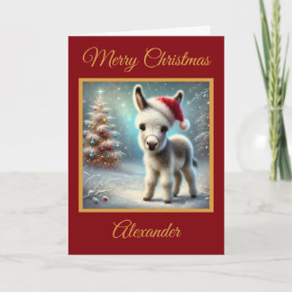 Baby Donkey First Christmas Holiday Card