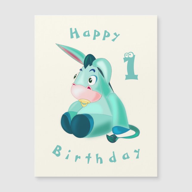 Baby Donkey Funny Birthday Card (Front)