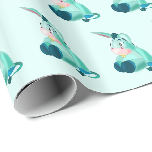 Baby Donkey Funny Wrapping Paper - Customisable (Roll Corner)