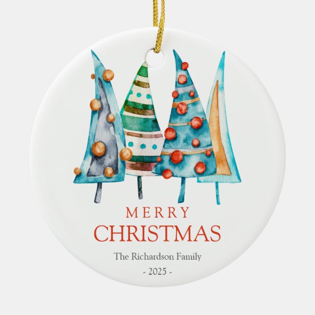 Baby Doodle Pine Christmas Tree Gifts Ceramic Tree Decoration (Front)