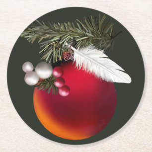 Baby Dove Round Paper Coaster