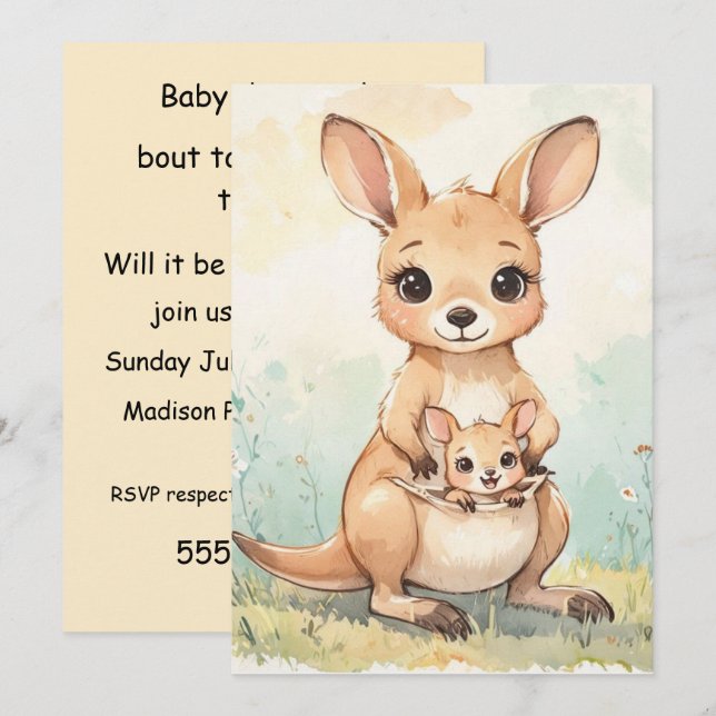 Baby Down Under Shower Invitations (Front/Back)
