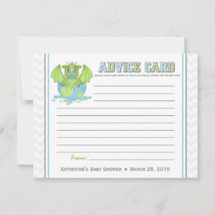 Baby Dragon Baby Shower Advice Card