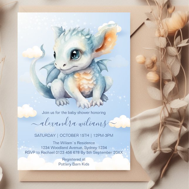 Baby Dragon Baby Shower Invitation (Creator Uploaded)