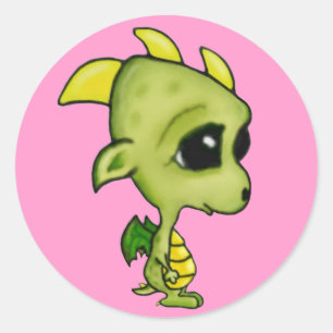 Baby Dragon Classic Round Sticker