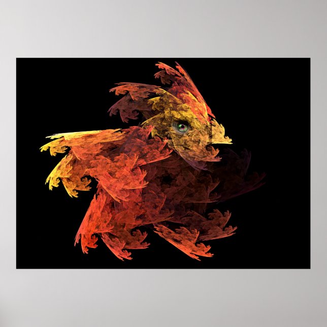 Baby Dragon Fractal Art Poster (Front)