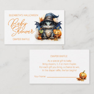 Baby Dragon Halloween Baby Shower Diaper Raffle Enclosure Card