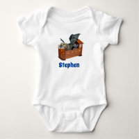 Baby Dragon in Cradle Crib Personalised