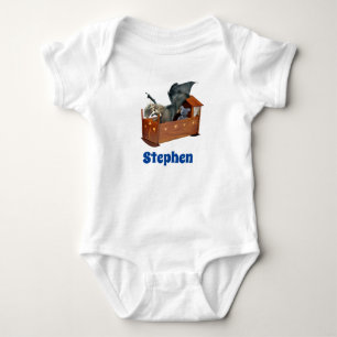 Baby Dragon in Cradle Crib Personalised Bodysuit