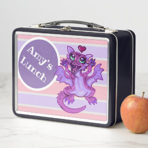 Baby Dragon Love Metal Lunch Box