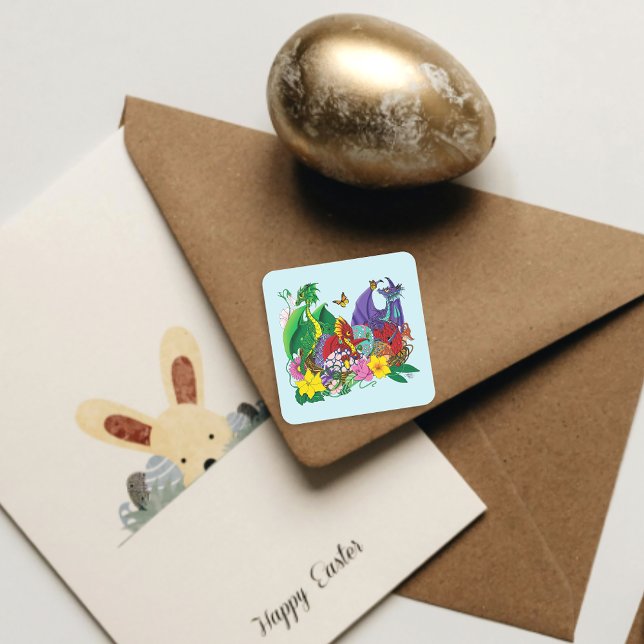 Baby Dragon Nest Fantasy Square Sticker (Creator Uploaded)