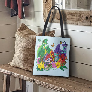 Baby Dragon Nest Fantasy Tote Bag