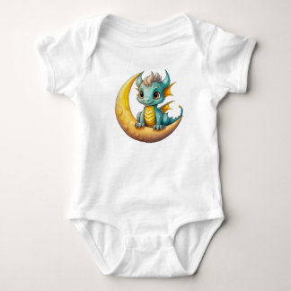 Baby Dragon on the Moon – Fantasy Design for Littl Bodysuit