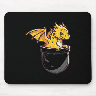 Baby Dragon Pocket Cute Fantasy Mythical Kids Men  Mouse Pad