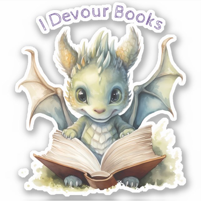  *~* Baby Dragon READING BOOKS devouring AP88 (Front)
