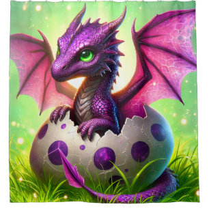 Baby Dragon Shower Curtain