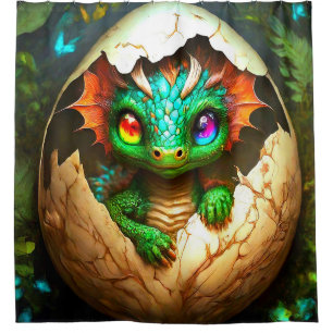 Baby Dragon Shower Curtain