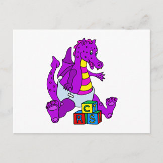 Baby Dragon with Blocks Postcard