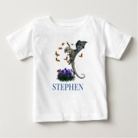 Baby Dragon With Butterflies Personalised