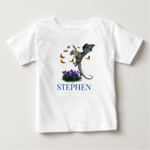 Baby Dragon With Butterflies Personalised T-Shirt