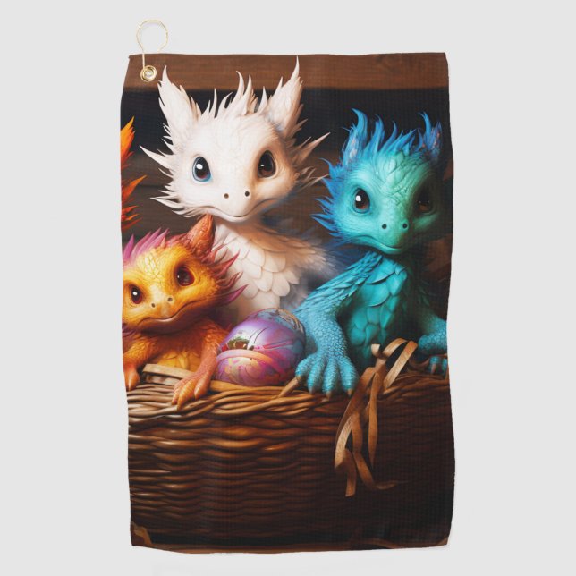 Baby Dragons Golf Towel (Front)