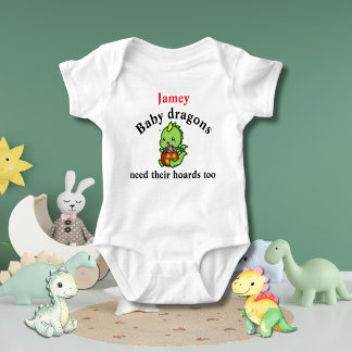 Baby Dragons need their hoards too for Halloween Baby Bodysuit