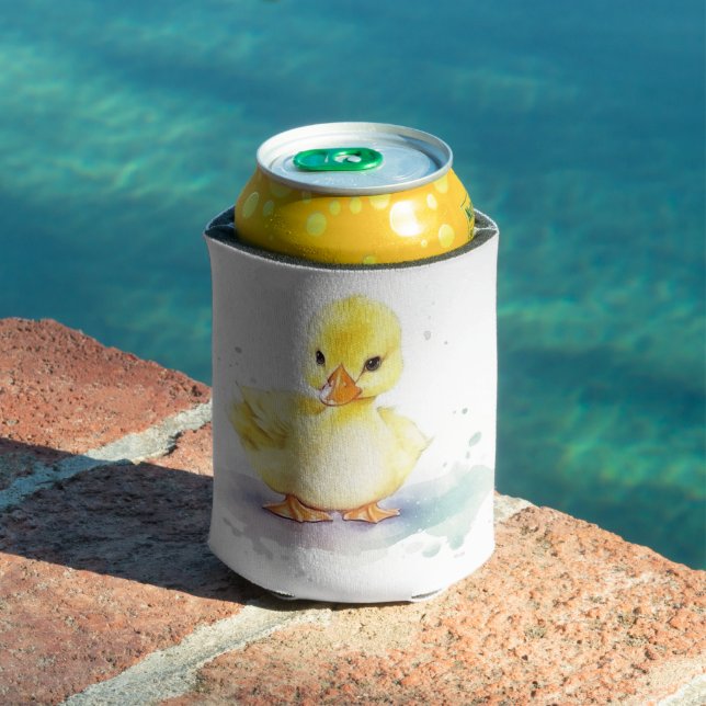 Baby Duck 2 Watercolor Can Cooler (In Situ Pool)