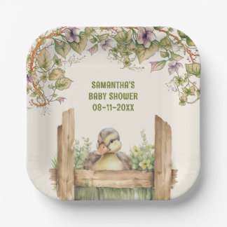 Baby Duck baby shower Paper Plate