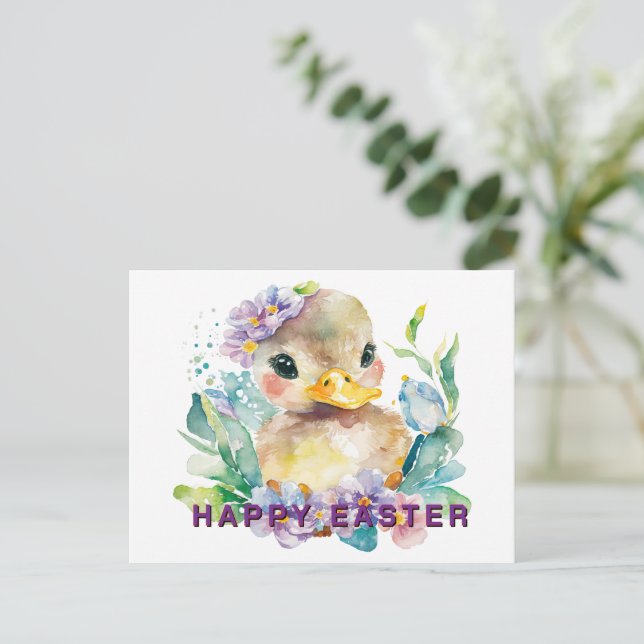 Baby Duck Easter Postcard (Standing Front)