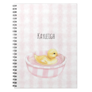 Baby Duck in Pink Pool  Notebook