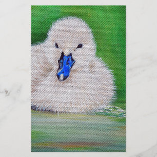 Baby Duck Painting Stationery